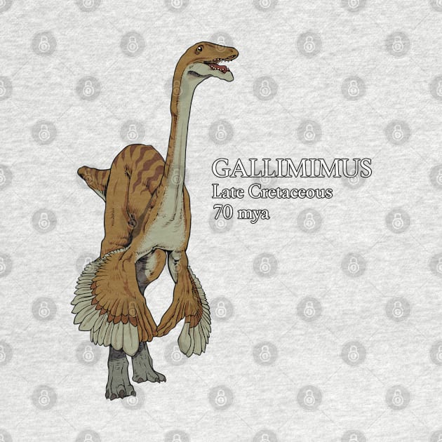 Realistic drawing of Gallimimus by Modern Medieval Design